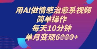 用AI做情感治愈系视频，简单操作，每天10分钟，单月变现6k+-网创前栈