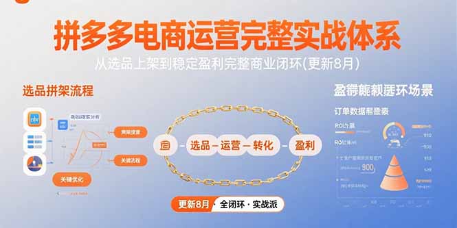 （15579期）拼多多电商运营完整实战体系，从选品上架到稳定盈利完整商业闭环(更新8月)-网创前栈