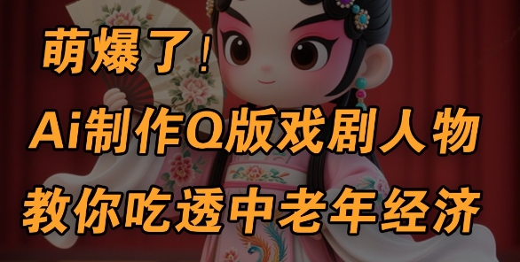 用Ai制作Q版戏剧人物，手把手教你吃透中老年经济，5分钟一个成品，多渠道变现-网创前栈