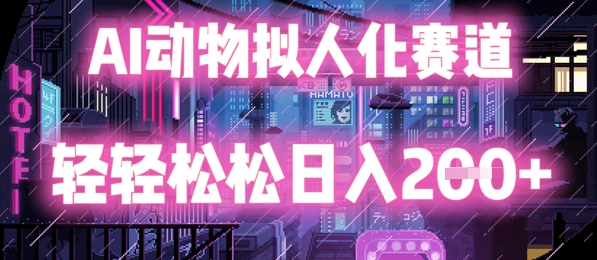 AI动物拟人化赛道，轻轻松松日入2张-网创前栈
