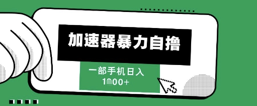 205新风口，加速器暴力自撸，单机日入1k+【揭秘】-网创前栈