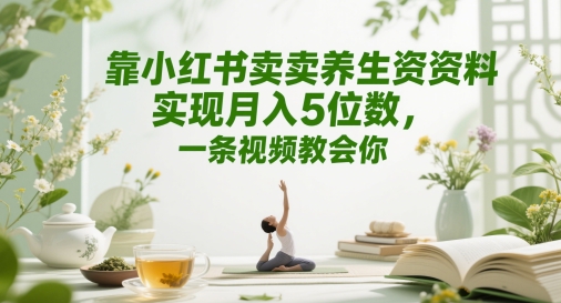 靠小红书卖养生资料实现月入5位数，一条视频教会你-网创前栈