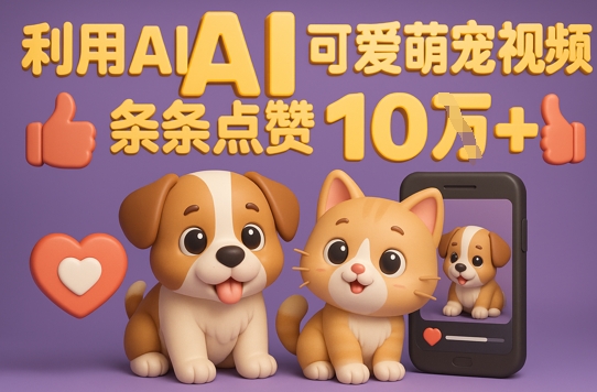 能骗过系统的AI萌宠视频制作全攻略：从0到 2W粉的爆款密码-网创前栈