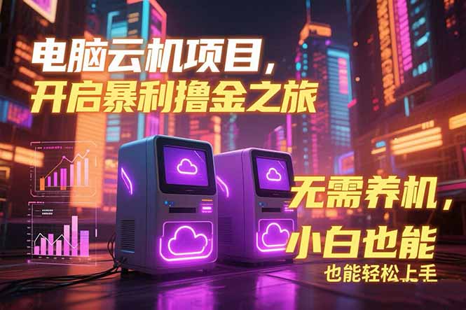 （15323期）电脑云机项目 暴力撸金玩法，不需要养机 配置没有要求 单机100个窗口一…-网创前栈