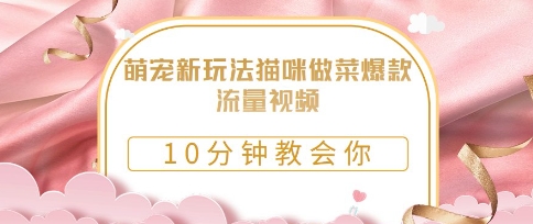 萌宠新玩法猫咪做菜爆款流量视频，10分钟教会你-网创前栈