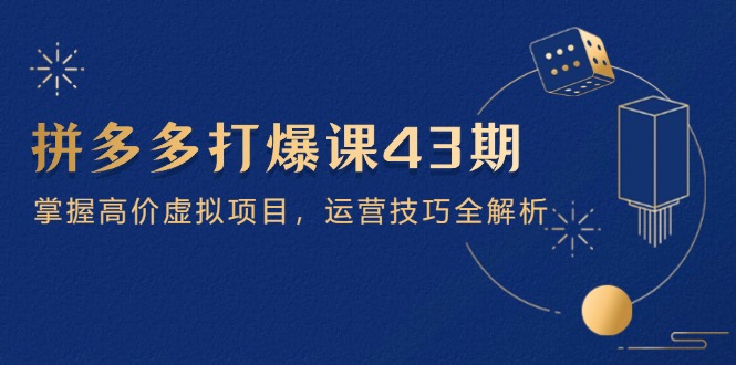 （14546期）拼多多打爆课第 43 期，掌握高价虚拟项目，运营技巧全解析（15节）-网创前栈