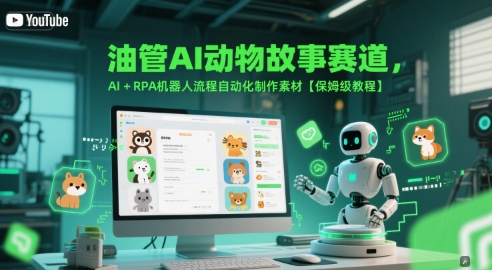 油管AI动物故事赛道，AI+RPA机器人流程自动化制作素材【保姆级教程】-网创前栈