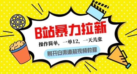 B站暴力拉新：一单12，一天几张，0门槛拉新(附渠道和教程)-网创前栈