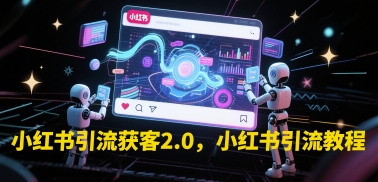 小红书引流获客2.0，小红书引流教程-网创前栈