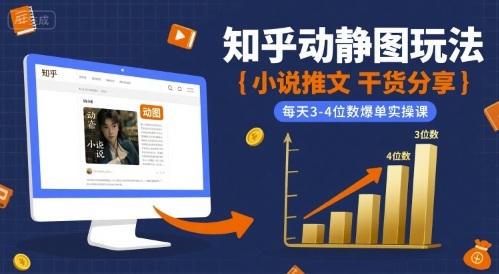 小说推文干货分享之知乎动静图玩法，每天3-4位数爆单实操课-网创前栈