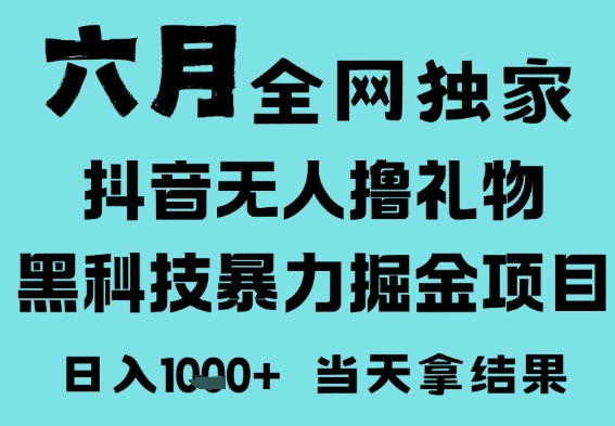 25年6月高爆抖音无人直播最新撸音浪掘金项目，门槛低小白可做，无脑日入1k，可矩阵放大【揭秘】-网创前栈
