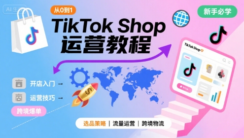 TikTok Shop从0到1运营教程，TikTok跨境电商新手必学课程-网创前栈