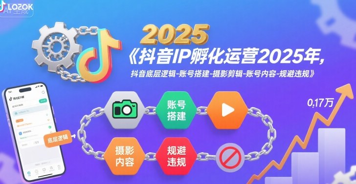 抖音IP孵化运营2025年，抖音底层逻辑-账号搭建-摄影剪辑-账号内容-规避违规-网创前栈