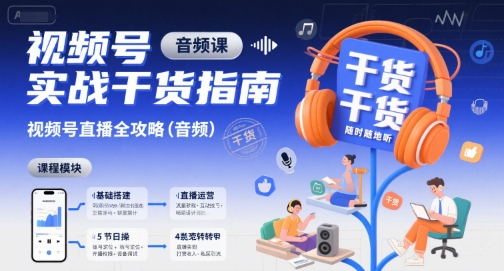 视频号实战干货指南，视频号直播全攻略（音频）-网创前栈