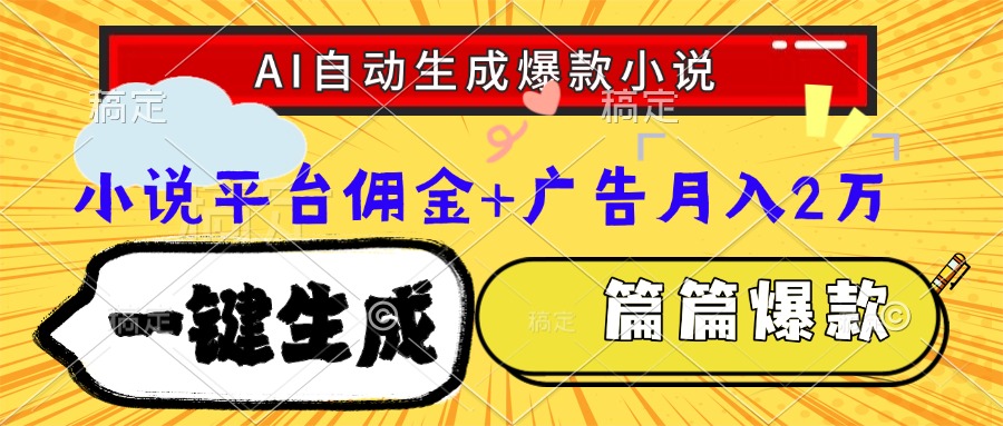 （15051期）Ai自动生成网文爆款小说，一件生成小说大纲、故事情节，每篇都是爆款，…-网创前栈