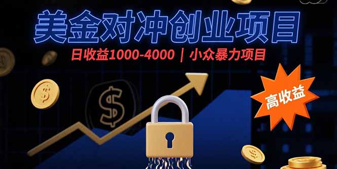 （15642期）美金对冲创业项目，日收益1000-4000，小众暴力项目-网创前栈