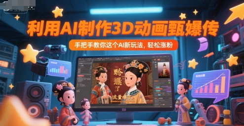 利用AI制作3D动画甄嬛传，流量爆了，手把手教你这个AI新玩法，轻松涨粉-网创前栈