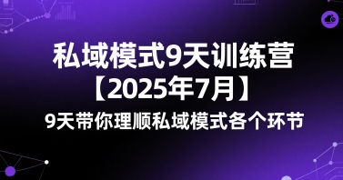 私域模式9天训练营【2025年7月】​9天带你理顺私域模式各个环节-网创前栈