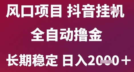 风口项目，六月最新玩法抖音无人挂G，全自动撸金，长期稳定 日入2k+【揭秘】-网创前栈