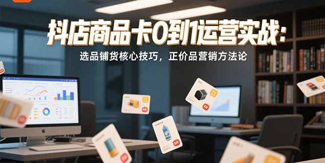 （15329期）抖店商品卡0到1运营实战：选品铺货核心技巧，正价品营销方法论-网创前栈