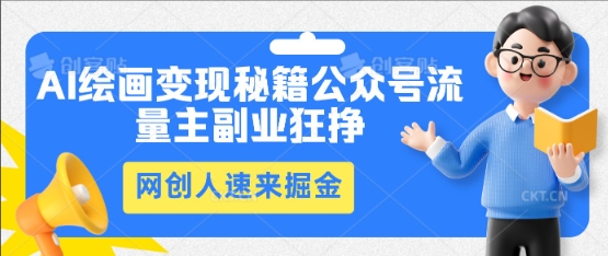 AI绘画变现秘籍：公众号流量主副业狂挣，网创人速来掘金-网创前栈