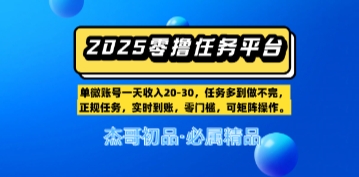 【零撸任务平台第二期】单账号一天收入20，任务多到做不完，实时到账，零门槛，可矩阵操作-网创前栈