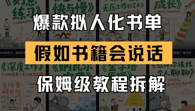 最新爆款拟人化书单玩法，假如书籍会说话，保姆级教程-网创前栈