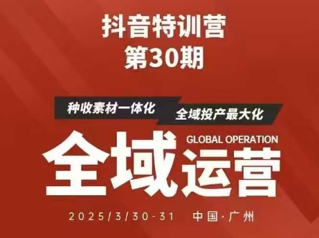 抖音特训营第30期线下培训资料，没有录音视频，正版整理的脑图资料及学员总结核心点-网创前栈