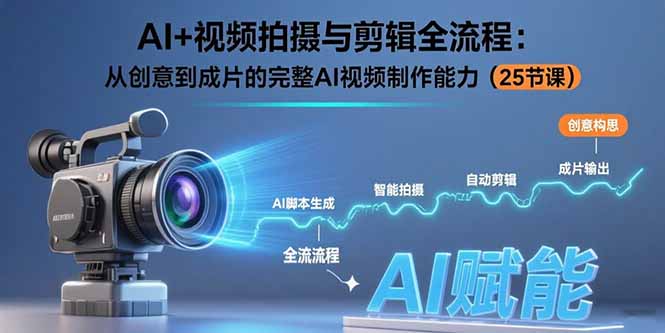 （15612期）AI+视频拍摄与剪辑全流程：从创意到成片的完整AI视频制作能力（25节课）-网创前栈