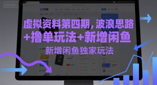 虚拟资料第四期，波浪思路+撸单玩法，新增闲鱼独家玩法-网创前栈