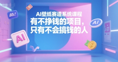 AI壁纸赛道系统课程，有不挣钱的项目，只有不会搞钱的人-网创前栈