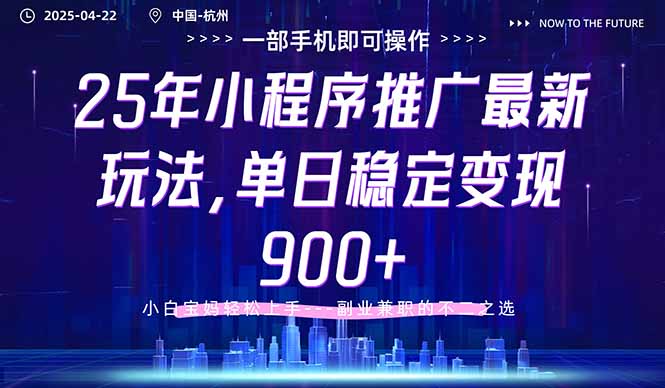 （14494期）25年小程序推广最新玩法，单日稳定变现900+，小白轻松上手-网创前栈