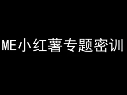 ME小红薯专题密训-小红书电商教程-网创前栈