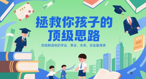 付费文章：拯救你孩子的顶级思路，彻底聊透他的学业、事业、未来，含金量满满-网创前栈