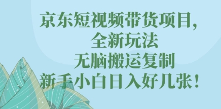 京东短视频带货项目，全新玩法，无脑搬运复制，新手小白日入好几张!-网创前栈