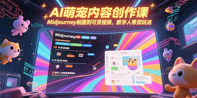 （15311期）AI萌宠内容创作课，Midjourney制图到可灵视频，数字人带货玩法-网创前栈