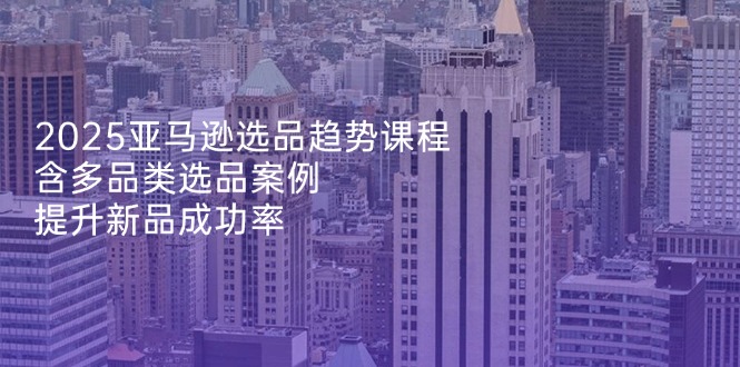 （14434期）2025亚马逊选品趋势课程，含多品类选品案例，提升新品成功率-网创前栈