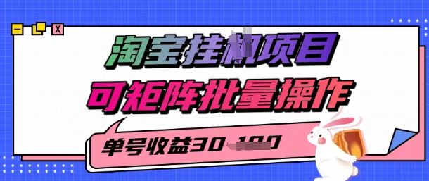 淘宝挂G项目，单号30，可矩阵批量操作-网创前栈
