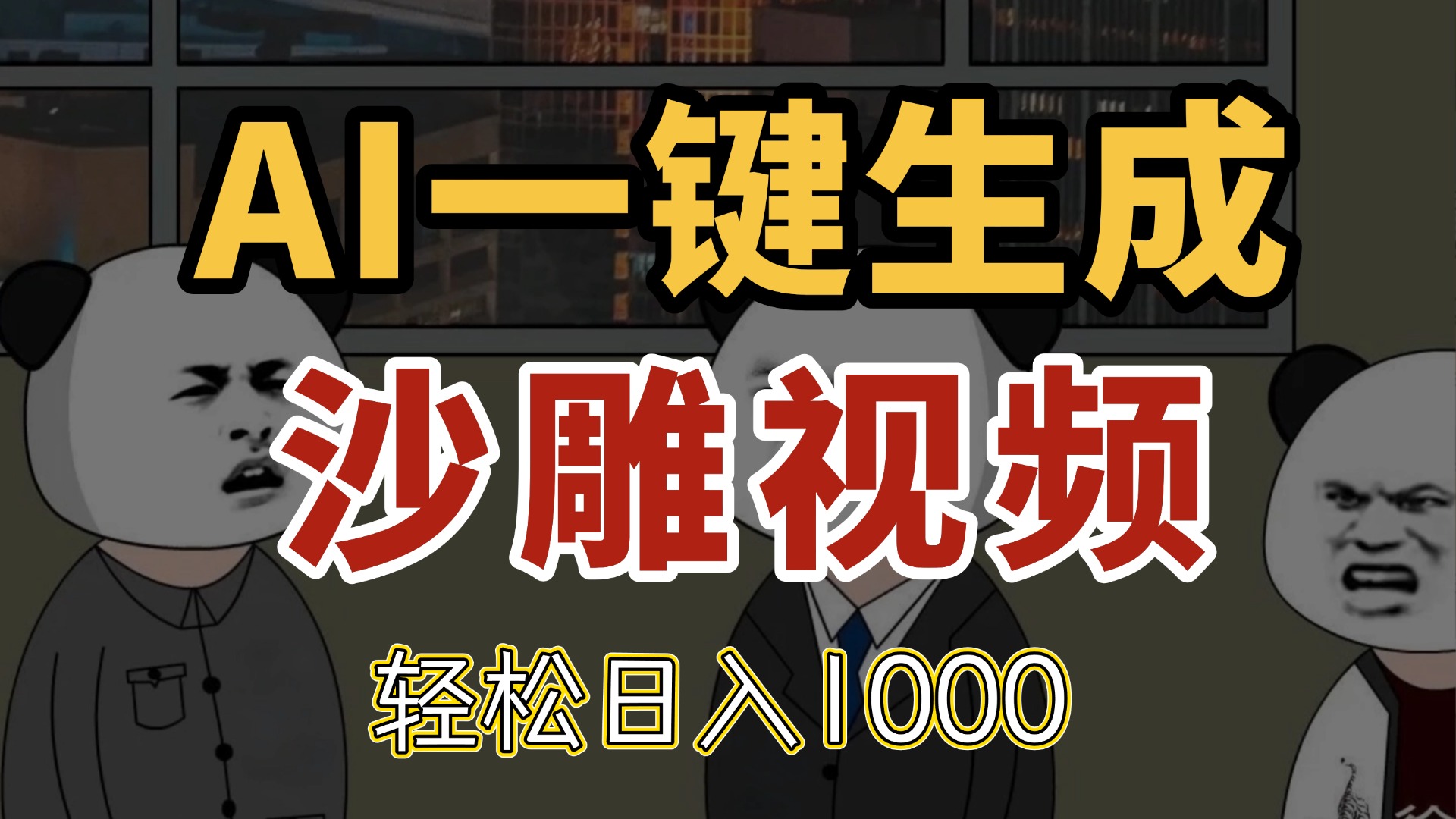（14756期）AI一键生成沙雕视频，一条视频千万播放，轻松日入1000-网创前栈