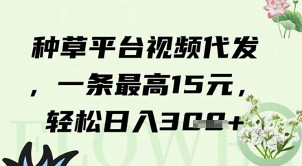 种草平台视频代发，一条最高15元，轻松日入3张-网创前栈