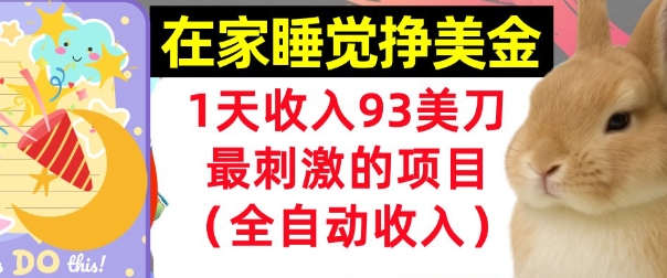 在家挣美金，1天收入93刀，最刺激的项目，0门槛，自动收入(首次公开)-网创前栈