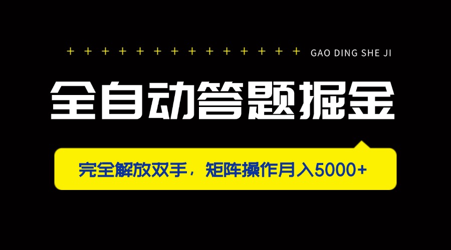 （14337期）全自动答题掘金，完全解放双手，矩阵操作月入5000+-网创前栈