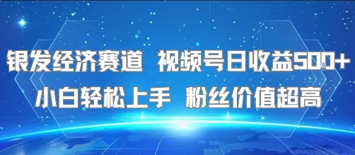 银发经济赛道 视频号日收益5张+ 小白轻松上手  粉丝价值超高-网创前栈