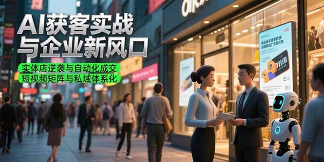 （15348期）AI获客实战与企业新风口，实体店逆袭与自动化成交 短视频矩阵与私域体系化-网创前栈