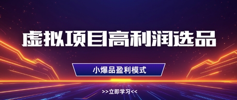 虚拟项目高利润选品方法，做好单店利润1W+，可多店倍增利润-网创前栈