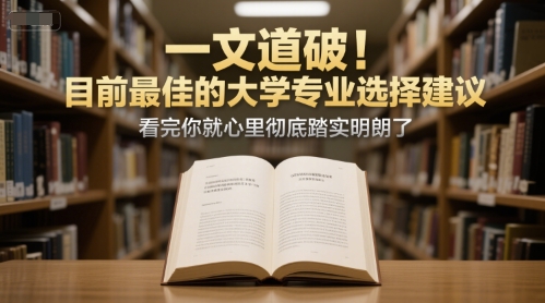 付费文章：一文道破！目前最佳的大学专业选择建议，看完你就心里彻底踏实明朗了-网创前栈