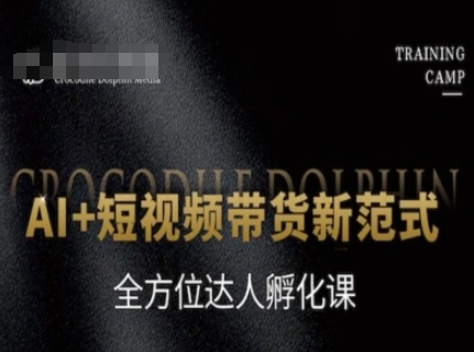 AI+短视频带货新范式，全方位达人孵化课-网创前栈