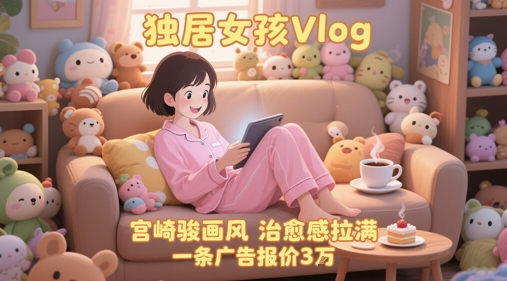 单个账号涨粉71W！用AI制作独居女孩Vlog，宫崎骏画风，治愈感拉满，一条广告报价3W-网创前栈