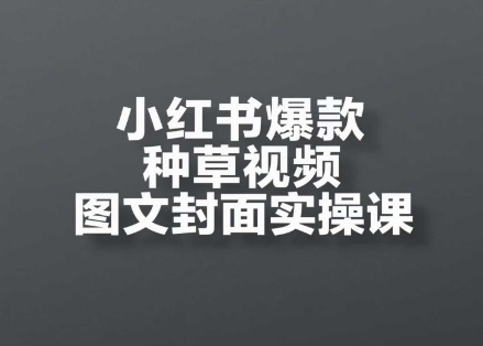 小红书爆款种草视频图文封面实操课，​开店、选品、引流、变现全流程-网创前栈