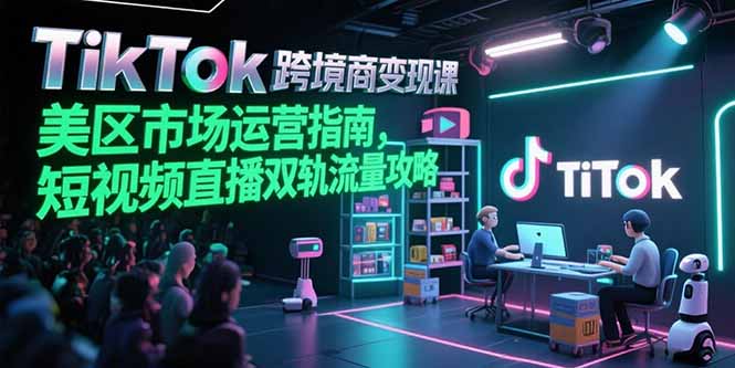 （15344期）TikTok跨境电商变现课，美区市场运营指南，短视频直播双轨流量攻略-网创前栈